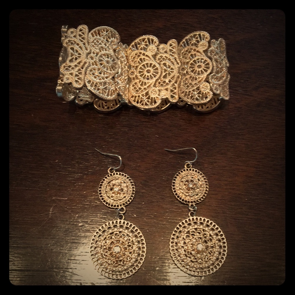 Matching earrings and bracelet